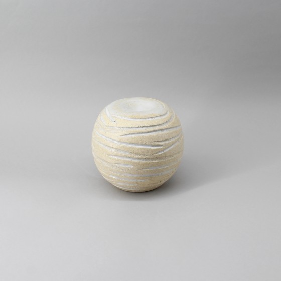 Présentoir boule grès blanc