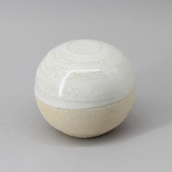 Présentoir boule grès blanc