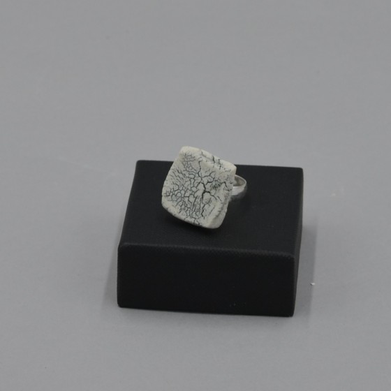 Bague carrée porcelaine Bague carrée porcelaine