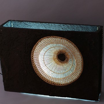 Black stoneware lamp