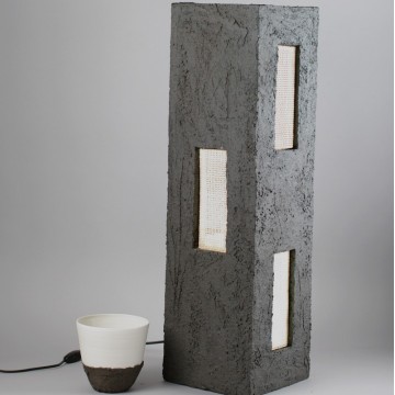 Black stoneware lamp " Home"